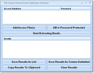 MS Access Extract Email Addresses Software screenshot